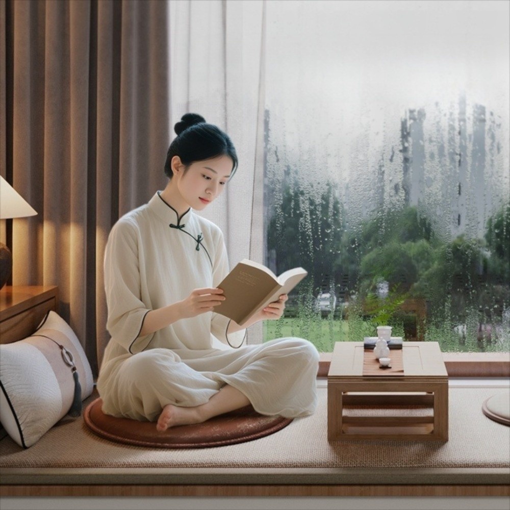 Meditation Cushion Zafu - Cojín Zafu de Cuero Grueso, Suave,