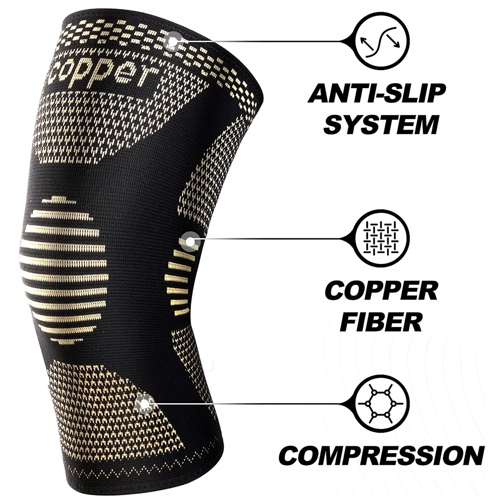 Rodillera de cobre para el dol - Compression Knee Sleeve reseña y precio